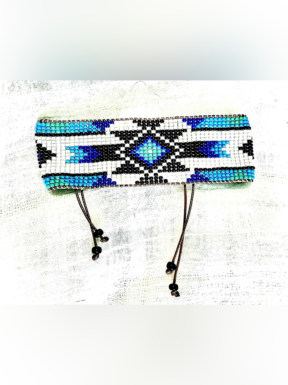 Southwestern Loom Beaded Cuff bracelet adjustable